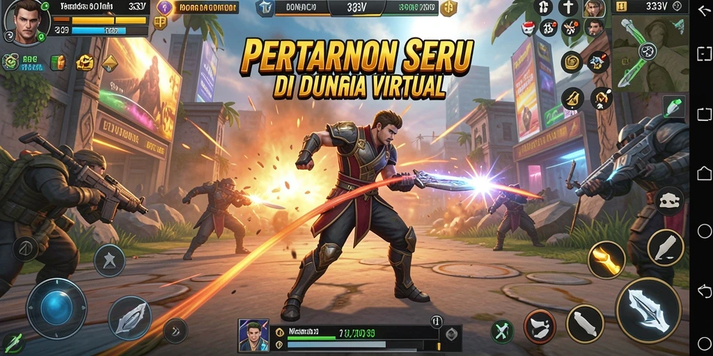 Tampilan gameplay seru dari 333V dengan aksi pertarungan yang mendebarkan.