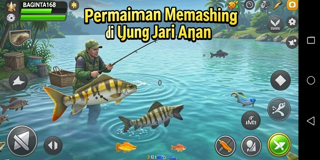 Tampilan menarik dari gameplay memancing di BAGINTA168.