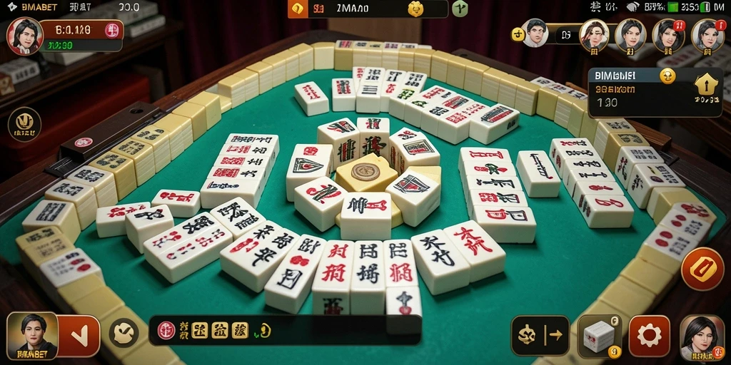 Screenshot gameplay BIMABET menampilkan aksi Mahjong yang menarik.