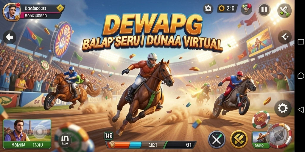 Tampilan gameplay seru balapan di DEWAPG dengan grafis menawan.