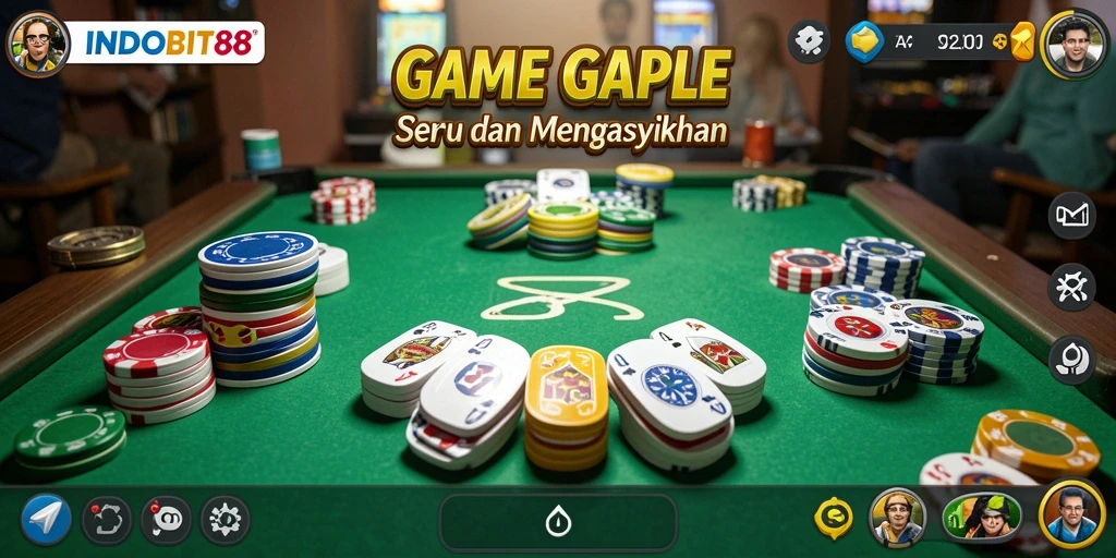 Screenshot gameplay seru INDOBIT88 di saat bermain Gaple.