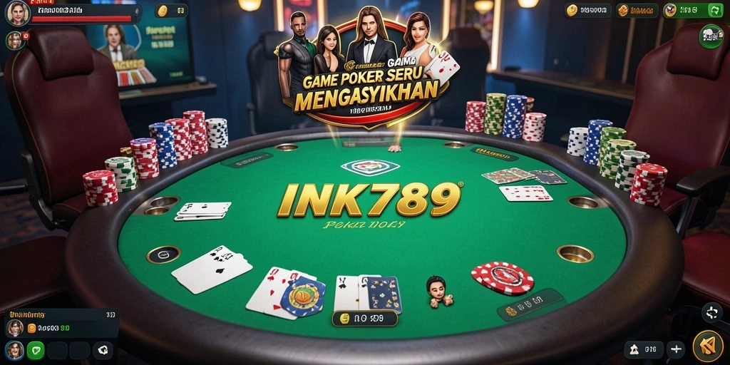 Tampilan gameplay seru di INK789 dengan aksi poker yang mendebarkan.
