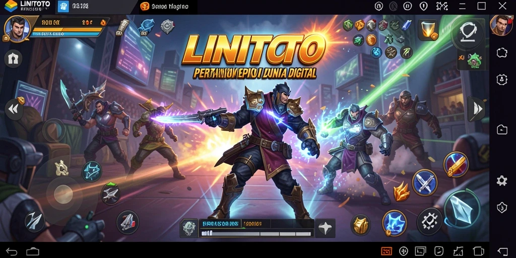 Tangkapan layar gameplay LINITOTO yang menunjukkan aksi pertarungan seru.