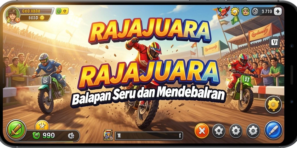 Gameplay RAJAJUARA yang mendebarkan dan penuh tantangan balapan.