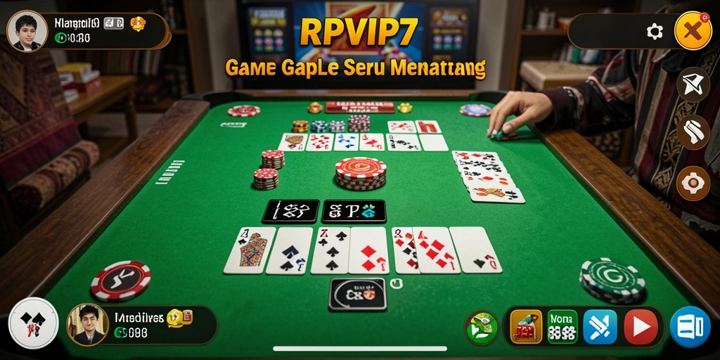 Screenshot gameplay Gaple RPVIP7 yang seru dan interaktif.