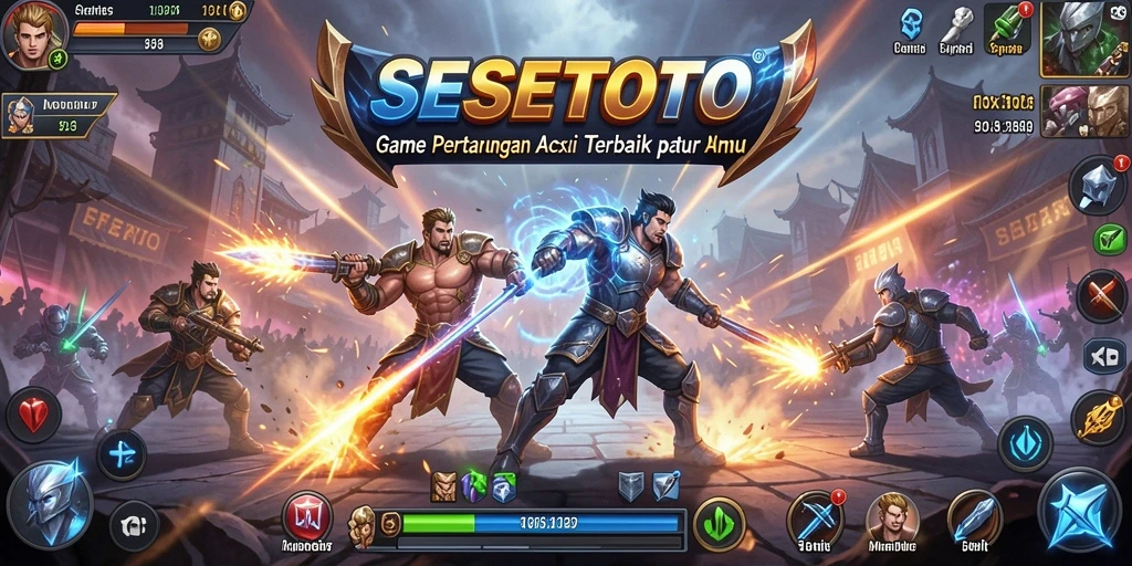 Tangkapan layar dari permainan SESETOTO dengan aksi pertarungan yang dinamis.