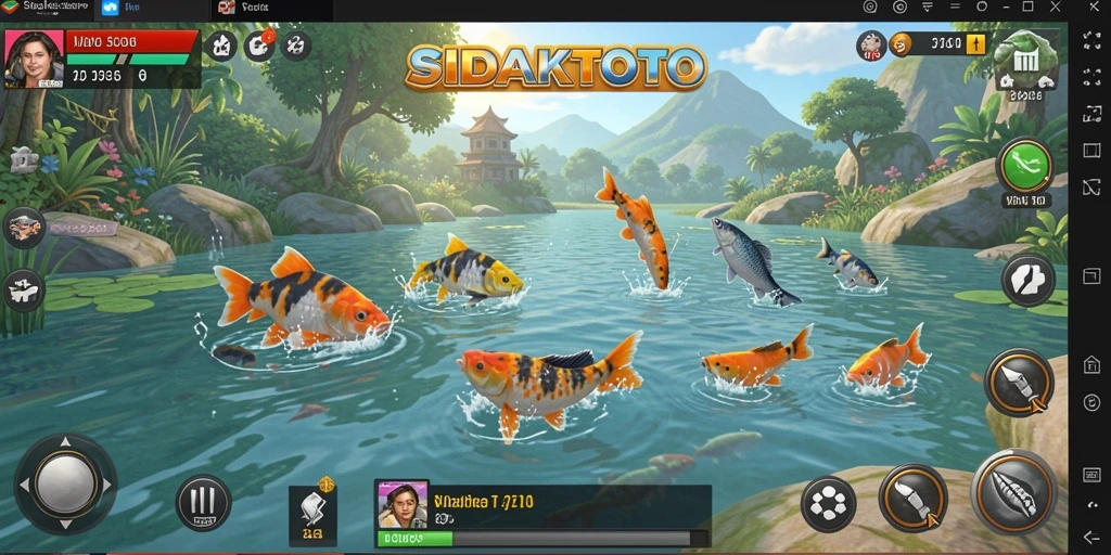 Tampilan gameplay menarik dalam SIDAKTOTO dengan berbagai jenis ikan.